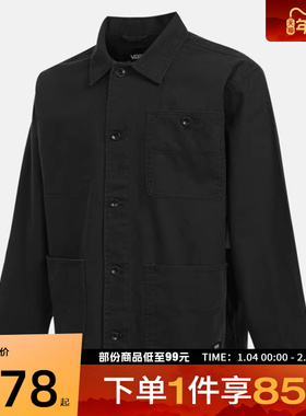VANS范斯男子Drill Chore Canvas运动夹克外套VN000KV1BLK