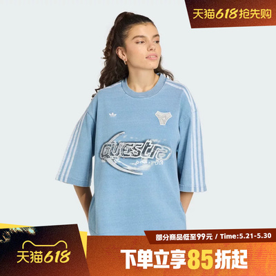 adidas阿迪达斯三叶草女子DENIM TEE运动休闲短袖T恤KZ5011