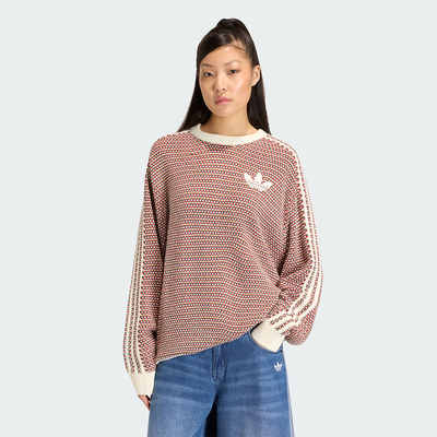 adidas阿迪达斯三叶草女子KNIT SWEATER毛衣套头衫KQ6291