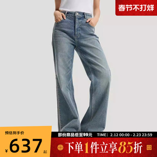 adidas阿迪达斯三叶草女子CNY马年限定运动休闲牛仔长裤KT3173