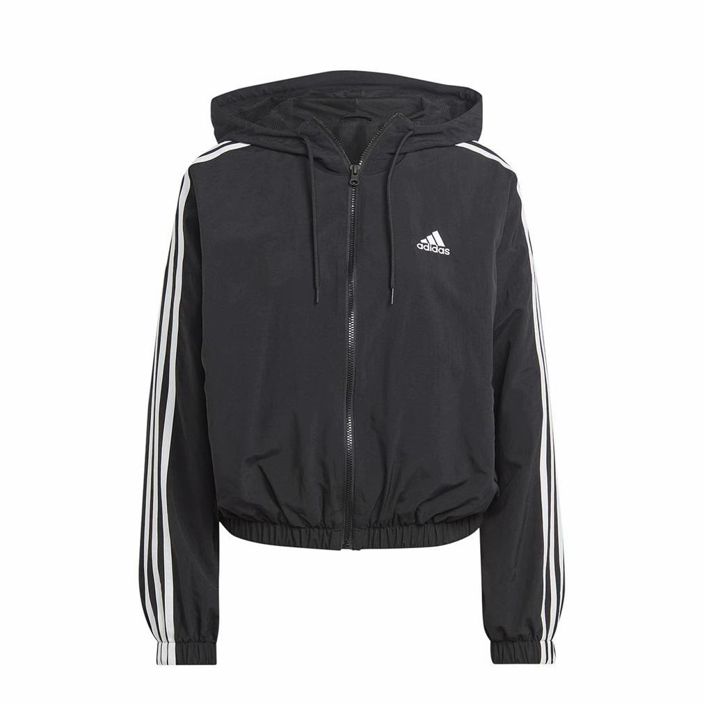 adidas女子春秋新款梭织运动防风衣连帽夹克外套HT3399河南wh仓