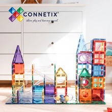 澳洲CONNETIX磁力片轨道小球管道彩窗方儿童益智玩具积木礼物生日
