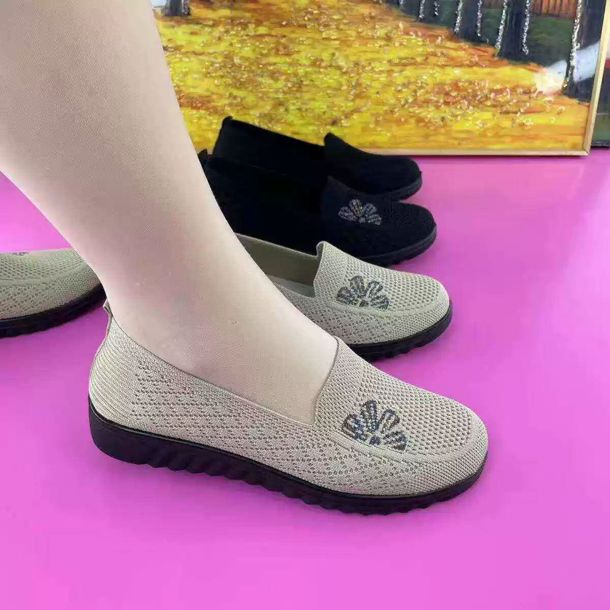 新款老北京布鞋女春夏秋妈妈网鞋