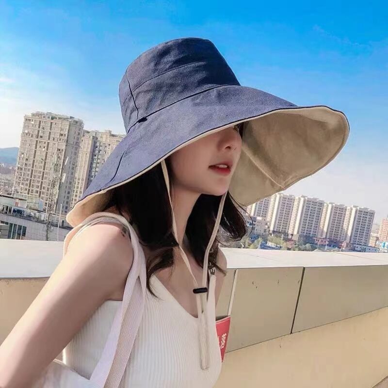 雨帽遮雨骑行防雨帽折叠遮脸遮阳可渔夫防晒帽太阳帽子女夏天户外