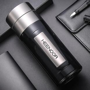 希诺真空保温杯304不锈钢家用带盖子泡茶水杯男士高档创意商务杯