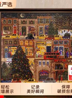 冬灯耶诞节日galison拼图相框方形画框盛开卡纸diy装裱50*50挂墙
