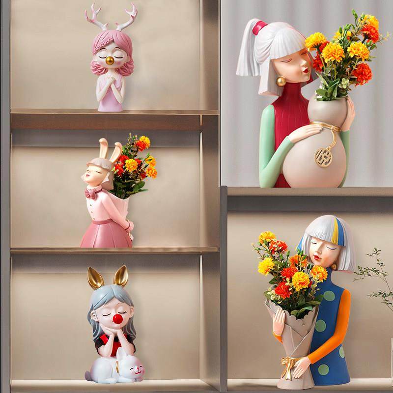 北欧轻奢女孩摆件创意客厅玄关电视柜酒柜装饰品家居乔迁新居礼品,家居饰品,装饰摆件,淘宝优惠券,粉丝福利购,淘宝优惠卷