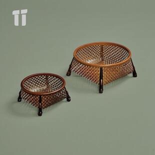 手工竹编竹篮子收纳筐桌面收纳竹筐篓子