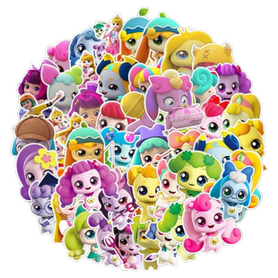 50张热卖网红奇妙可萌可爱动画片涂鸦儿童贴纸装饰笔记本头盔相框手账行李箱水杯电动车滑板文具DIY防水贴纸