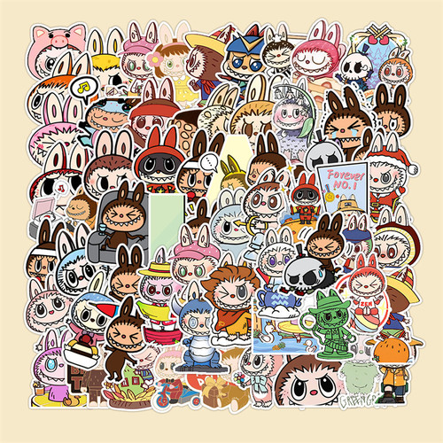 60张拉布布labubu装饰防水贴纸