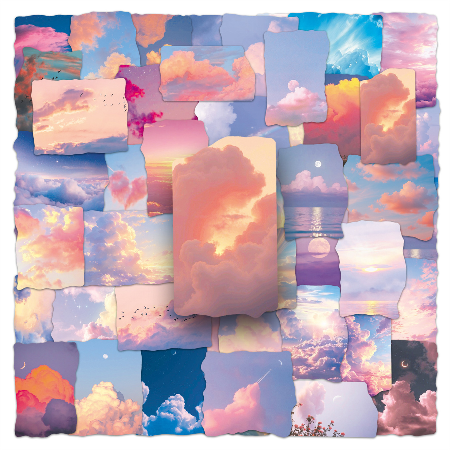 51张意境抽象唯美云朵贴纸浪漫云端ins风贴画解压装饰手机壳笔记本背景墙保温杯平板吉他DIY颜值高防水贴贴画,文具电教/文化用品/商务用品,贴纸/立体贴纸,淘宝优惠券,粉丝福利购,淘宝优惠卷