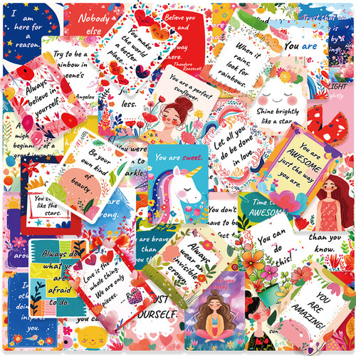 50张英文励志英文字装饰防水卡片