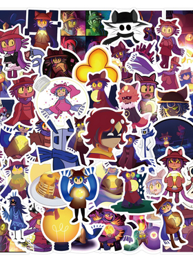 60张不重复卡通Oneshot卡通电影贴画冰箱笔记本滑板车行李箱电脑手账文具充电宝自行车头盔平板防水装饰贴纸