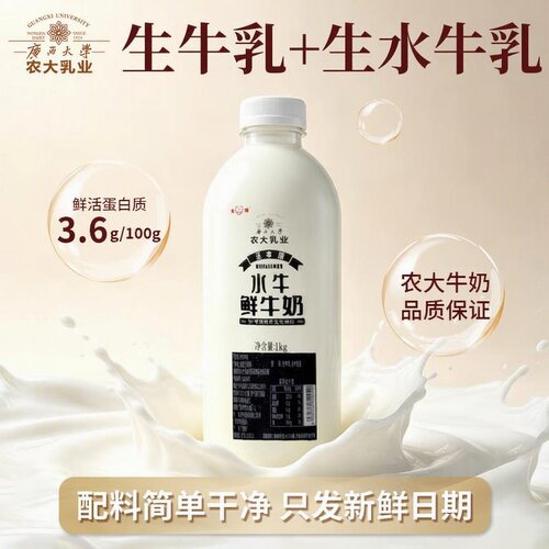 广西大学农大牛奶壶装水牛鲜牛奶1KG巴氏低温广西水牛奶