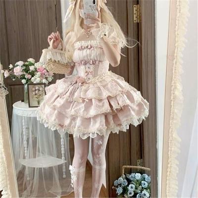 银月原创芭蕾礼遇lolita洋装芭蕾风Doll感吊带日常连衣裙洛丽塔服