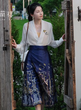 小个子织金马面裙 木兰禧【云梦京华】八分马面裙改良口袋款