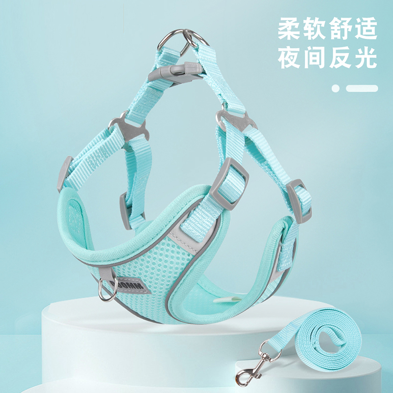 背心式小型幼犬牵引绳小狗狗泰迪比熊博美网红胸背带狗链子遛狗绳