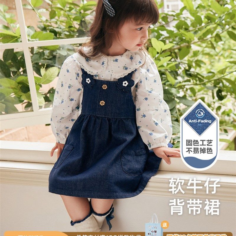 [防褪色]牛仔裙女童连衣裙新款儿童秋季甜美女小童裙子吊带裙宝宝,童装/婴儿装/亲子装,连衣裙,淘宝优惠券,粉丝福利购,淘宝优惠卷