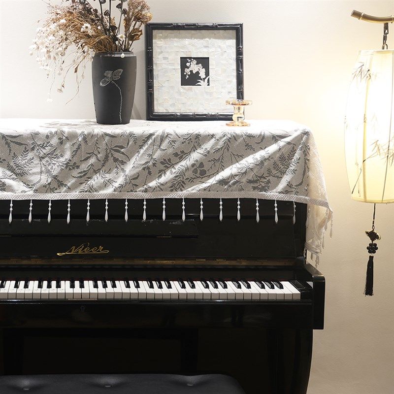 中古风钢琴罩提花蕾丝半透立体钢琴半罩立式钢琴通用款钢琴防尘罩,居家布艺,钢琴罩,淘宝优惠券,粉丝福利购,淘宝优惠卷