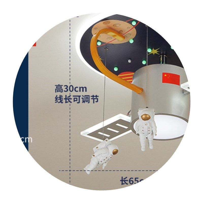 LED儿童房飞机吊灯 创意个性复古工业风直升机模型男孩房间卧室灯