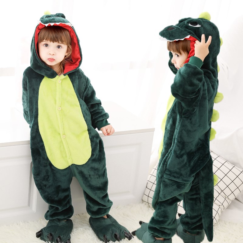 万圣节动漫cos服儿童动物服装演出服女童法兰绒睡衣连体男童秋冬8