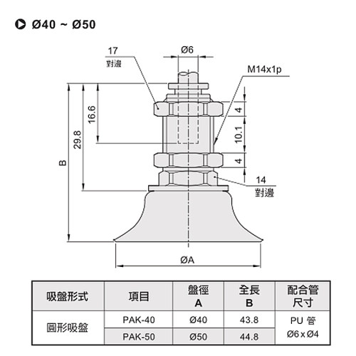 气立可款PAK-10/20/30/15/40/50直立型真空吸盘付接头金具支架