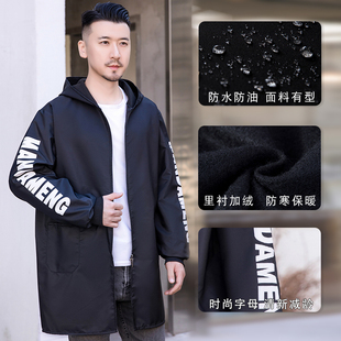 2023大人长袖 加绒罩衣女新款 围裙家用厨房防水保暖外套工作服定制