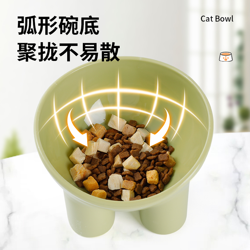 猫碗猫粮碗猫食盆喂水斜口护颈饭碗防打翻喂食碗狗盆狗碗猫咪用品