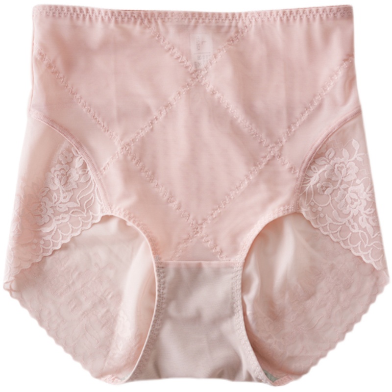 薄款无痕中高腰产后收腹提臀塑身性感蕾丝内裤女士包臀透明三角裤