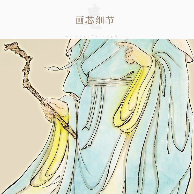 神医华佗画像挂画挂图 名医中医院人物装饰画 丝绸画卷轴画已装裱
