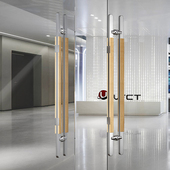 新中式 实木门拉手不锈钢玻璃大门把手会议室酒店包间大门把手定制