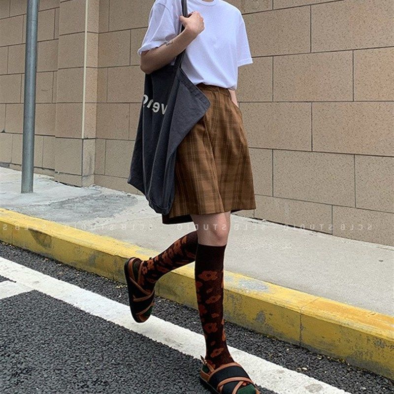 南瓜籽女装定制肥妹妹mm大码春夏格子阔腿高腰宽松显瘦休闲五分裤,女装/女士精品,大码裤装,淘宝优惠券,粉丝福利购,淘宝优惠卷