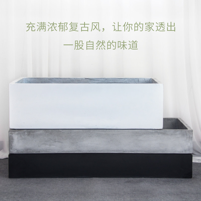 新中式造景沙盘仿水泥大号简约古典装饰花槽户外庭院落地复古底座图片