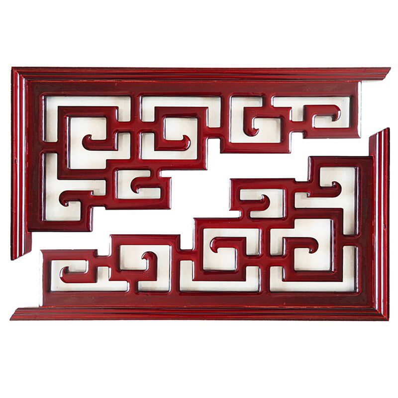 东阳木雕实木角花门楣垭口装饰新中式仿古枪角背景墙镂空梁拖万字