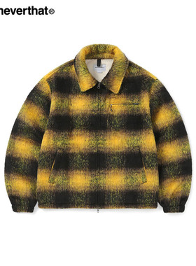 thisisneverthat®Brushed Check Jacket秋冬美式毛呢格纹渐变夹克