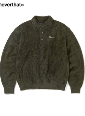 thisisneverthat®SCT-Logo Shaggy Knit Polo秋冬毛绒针织上衣