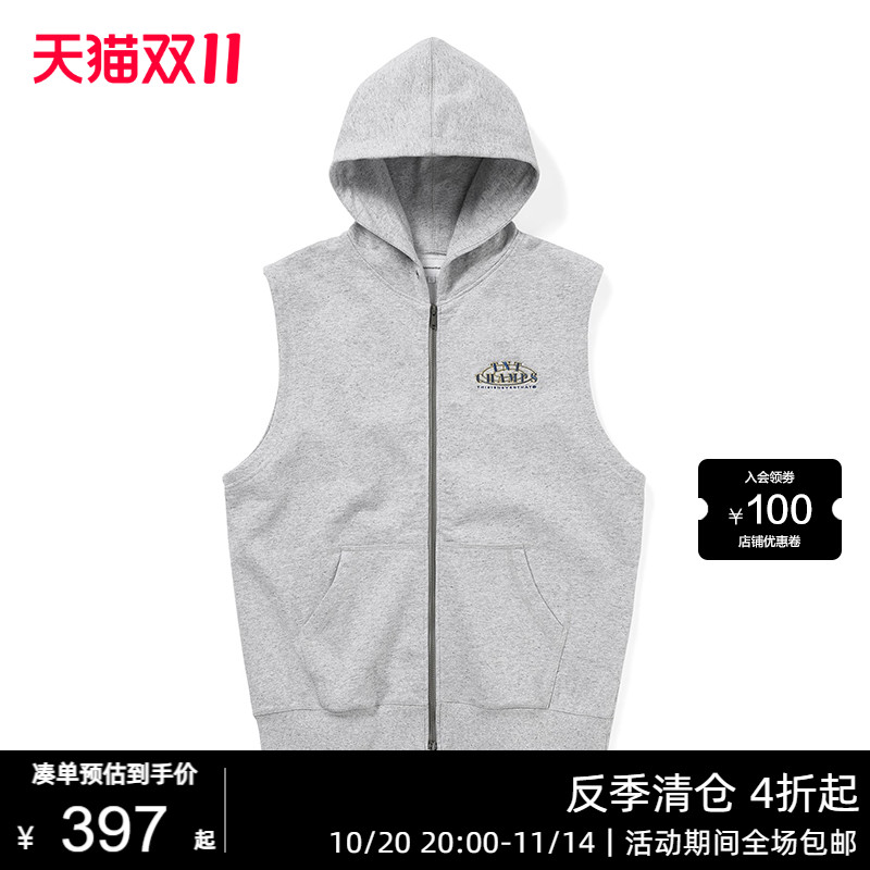 thisisneverthat® Sleeveless Zip Up Hoodie 25春夏新款连帽背心
