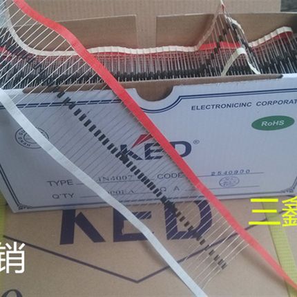 1N4007  IN4007全新KED整流二极管1200A/1A 52编带厂家直销1000个