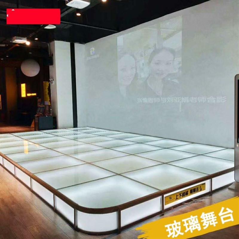 钢化玻璃舞台走秀T台酒吧ktv驻唱台婚庆酒店活动钢琴发光展示地台