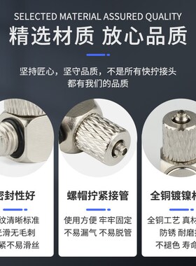 快拧迷你微型气动接头气管锁紧PC气嘴弯头PL3/4/6-M3/M4/M5/M6
