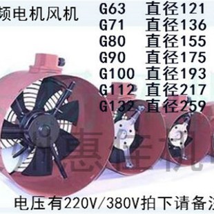 100 132变频调速电机冷却通轴流风机 变频电机G 112