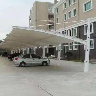 钢膜结构车防棚遮阳拉杆式车棚景观棚拉膜ss25车棚膜定张制雨安