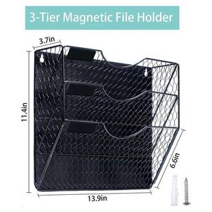 吸式铁磁艺文件架三层底款强磁墙上A文件4框铁质网状办公收斜WJJ-