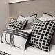 床上四件黑白子经典 JY用奢床上套品抱枕午 抱枕轻JY78 格款 百搭款