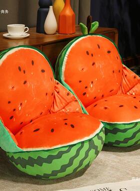 西瓜坐垫背一体地室上蒲椅团子垫子卧屁股垫子F968HJHS儿童沙发懒