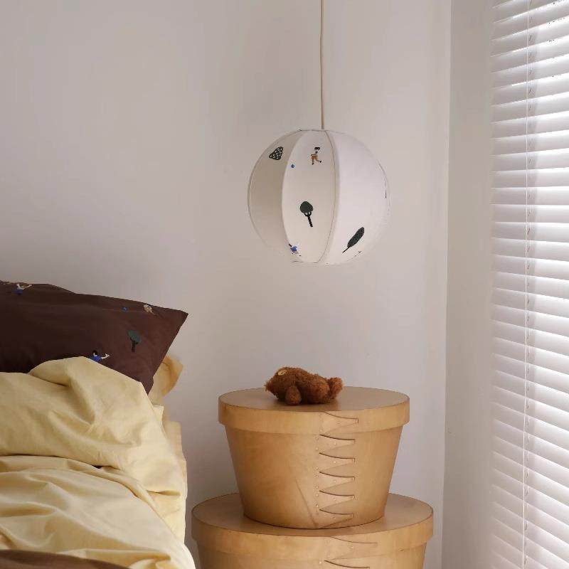 法式中古手工20934刺绣吊谱灯儿童房意棉布艺灯全光护眼卧室麻创,家装灯饰光源,智能吊灯,淘宝优惠券,粉丝福利购,淘宝优惠卷