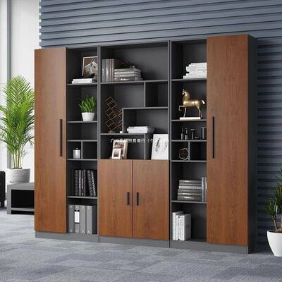 老板公文件料DFP柜柜木质资柜办公室背景柜档办案柜家用书柜书柜