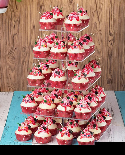 5层方形亚克力蛋糕展示架婚礼Party 水果摆放架蛋糕架 cake stand