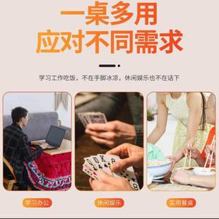 吃饭取暖桌折叠楠竹实木烤火架多功能餐桌 家用烤火桌子多规格冬季