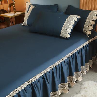 A6L60贡缎床裙单件床裙式F76TMH9M防罩尘20罩25年新长绒棉公款主